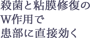 殺菌と粘膜修復のW作用で患部に直接効く