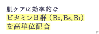 肌ケアに効率的なビタミンB群（B2,B6,B1）を高単位配合