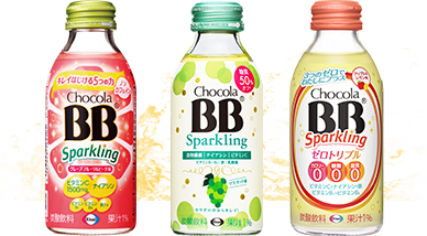 チョコラBBスパークリング グレープフルーツ＆ピーチ味 マスカット味 アップル＆レモン味