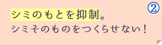 シミのもとを抑制。シミそのものをつくらせない！