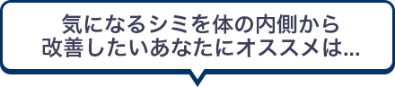 気になるシミを体の内側から改善したいあなたにオススメは...