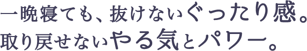 一晩寝ても、抜けないぐったり感。取り戻せないやる気とパワー。